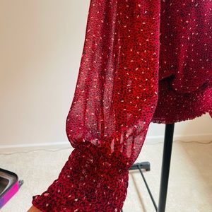 Beautiful long sleeve balloon style dressy blouse!